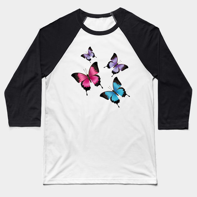 Butterflies lover Baseball T-Shirt by Pet & Nature Lovers